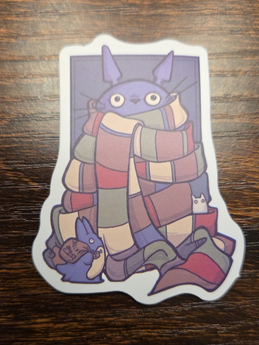 Unbranded Tortoro Sticker with Cozy Multicolor Scarf